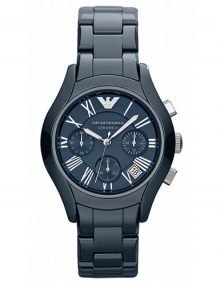 Emporio Armani AR1470 Ceramica Ladies Blue Ceramic Chronograph Watch