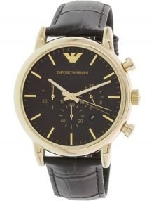 Emporio Armani AR1917 Dress Gents Gold Plated Stainless Steel Chronograph Watch