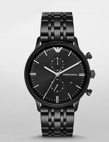Emporio Armani AR1934 Retro Gents Black Ion Plated Chronograph Watch