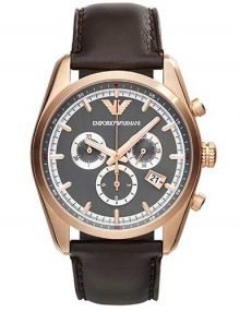 Emporio Armani AR6043 Sportivo Gents Rose Gold Plated Cronograph Watch