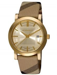 Burberry BU1398 Check Engraved Ladies Stainless Steel Watch