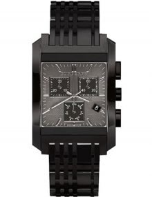 Burberry BU1563 Square Check Gents Black Ion Plated Chronograph Watch