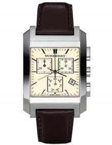 Burberry BU1565 Square Check Gents Stainless Steel Chronograph Watch