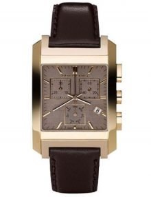 Burberry BU1566 Square Check Gents Rose Gold Plated Chronograph Watch