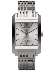 Burberry BU1567 Square Check Gents Stainless Steel Watch