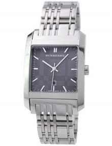 Burberry BU1568 Square Check Gents Stainless Steel Watch