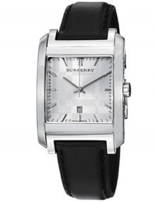 Burberry BU1570 Square Check Gents Stainless Steel Watch