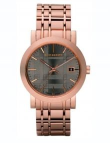 Burberry BU1861 Nova Check Unisex Rose Gold Plated Watch