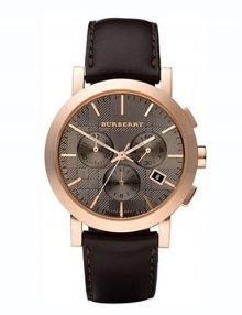 Burberry BU1863 Herringbone Gents Rose Gold Plated Chronograph Watch
