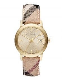 Burberry BU9026 The City Unisex Gold Plated Stainless Steel Watch