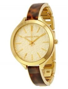 Michael Kors MK4293 Runway Ladies Gold Plated Stainless Steel Slim Watch