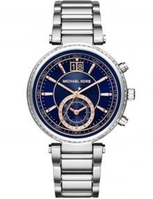 Michael Kors Mk6224 Sawyer Elegant Blue Dial Rose Gold Finish Ladies Watch