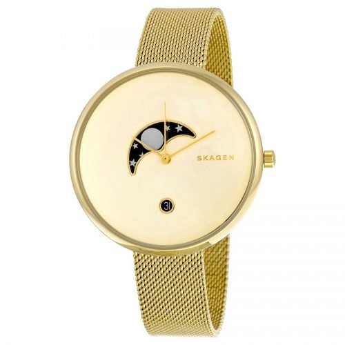 Skagen SKW2373 Gitte Moonphase Ladies Gold Plated Stainless Steel Round Watch