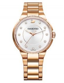 Swarovski 5181642 City Ladies Silver Rose gold plated Round Watch