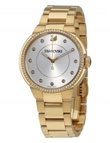 Swarovski 5213729 City Ladies Silver Gold plated stainless steel Round Watch