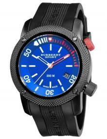 Burberry BU7721 Sport Diving Gents Blue Resin Round Watch