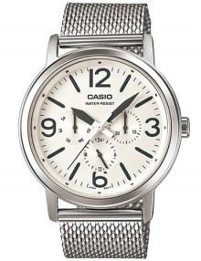 Casio MTP-1338D-7B Standard Unisex Silver Stainless steel Chronograph Watch