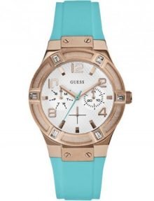 Guess W0564L3 Jet Setter Ladies Silver Silicon Chronograph Watch
