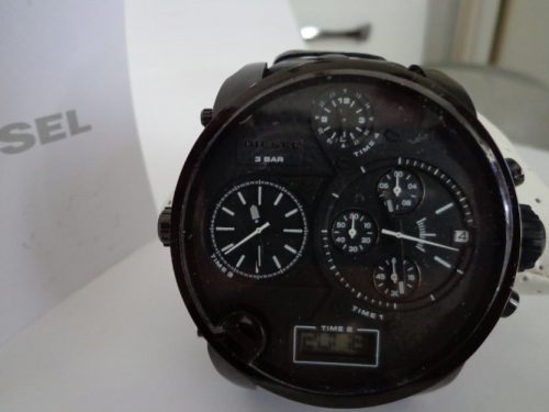 Diesel Men's SBA Black Mens Chronograph Over Size Dial Dual Display Gents Watch DZ7193