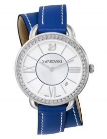 Swarovski Aila Day 5095946 women's silver watch - roman letter mid steel case leather band