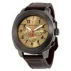 Armani Sportivo ar6057 men's gold watch - chronograph mid black ion case leather band