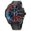 Diesel Mega Chief dz4320 men's black watch - chronograph oversize black ion case black ion band