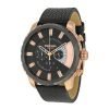 Diesel Stronghold dz4349 men's black watch - chronograph mid black ion case leather band