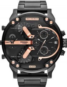 Diesel DZ7312 Men's The Daddies Series Black / rose gold plated stainless steel Four Time Dial Quartz Black Watch