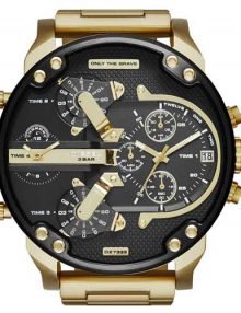 Diesel DZ7333 Mr. Daddy 2.0 Double Disc Jump Hour gold plated stainless steel Toned Black Mens Four Time Zones Watch