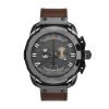 Diesel Icon dzs0003 men's black watch - chronograph oversize black ion case leather band