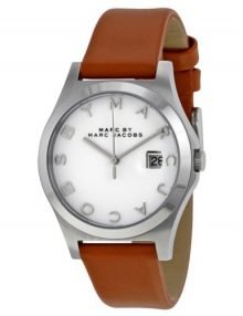 Marc Jacobs The Slim mbm1358 women's silver watch - slim mid steel case leather band