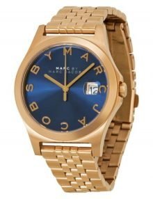 Marc Jacobs The Slim mbm3318 women's blue watch - slim mid rose gold case rose gold band