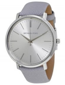 Michael Kors Jaryn mk2472 women's silver watch - slim oversize steel case leather band