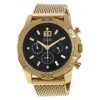 Guess Classic u0205g3 men's black watch - chronograph mid gold case gold band
