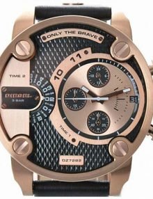 Diesel DZ7282 Little Daddy Rose Gold Men's Chronograph Leather Watch