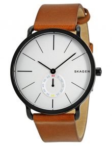 Skagen Hagen Skw6216 White Dial Brown Leather Men's Watch