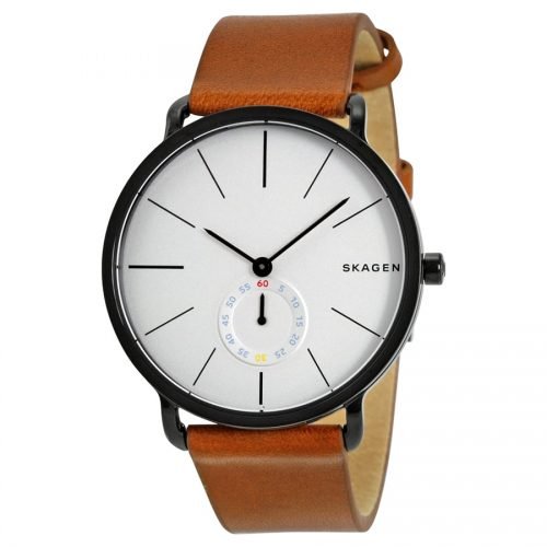 Skagen Hagen Skw6216 White Dial Brown Leather Men's Watch