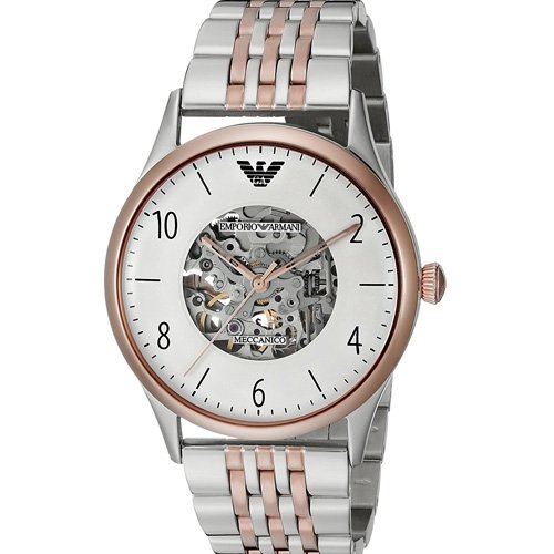 Emporio Armani Meccanico Two Tone Metal Mens Watch AR1921