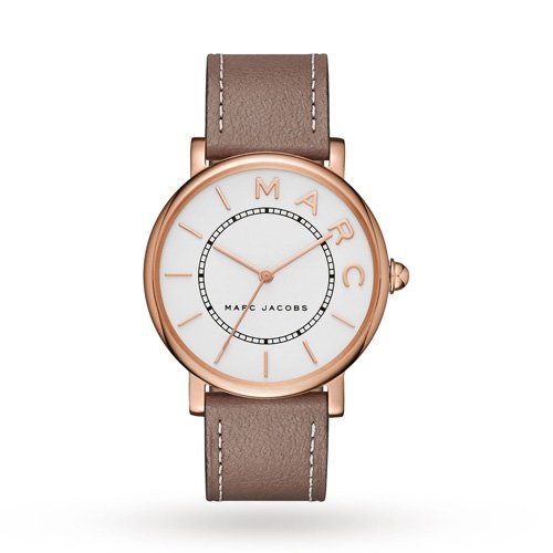 MARC JACOBS Roxy Silver Dial Ladies Cement Leather Watch mj1533