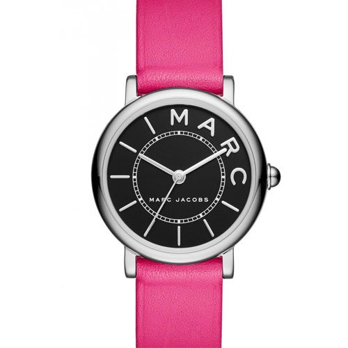 Marc Jacobs Women's 'Roxy' Quartz Stainless Steel and Leather Casual Watch, Color Pink (Model: MJ1540)