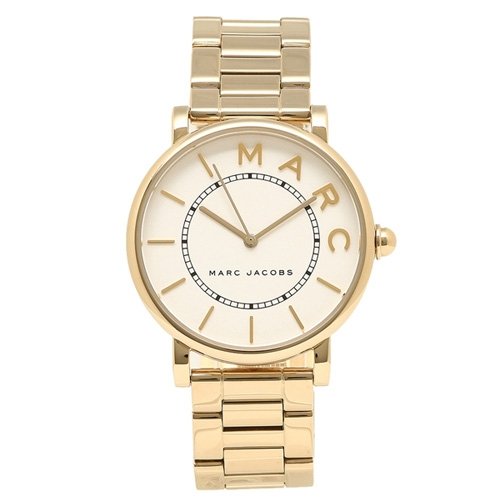 MARC JACOBS Roxy White Satin Dial Ladies Gold Tone Watch mj3522
