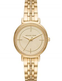 Michael Kors Cinthia Gold Dial Ladies Crystal Watch MK3681