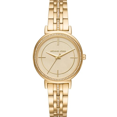 Michael Kors Cinthia Gold Dial Ladies Crystal Watch MK3681